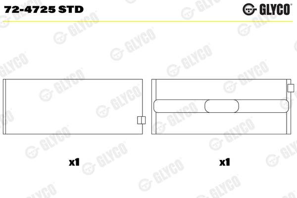 Подшипник коленвала GLYCO 72-4725 STD