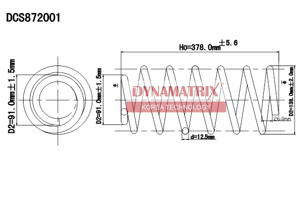 Пружина подвески DYNAMATRIX-KOREA DCS872001
