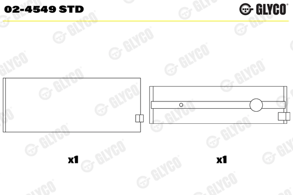 Подшипник коленвала GLYCO 02-4549 STD