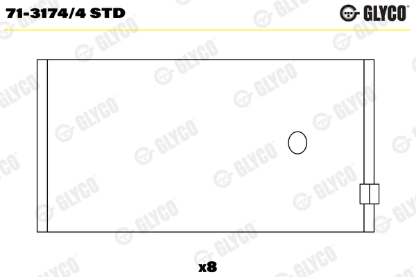Шатунный подшипник GLYCO 71-3174/4 STD