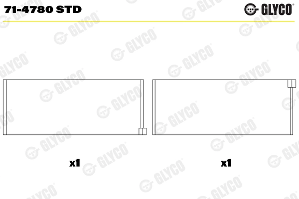 Шатунный подшипник GLYCO 71-4780 STD