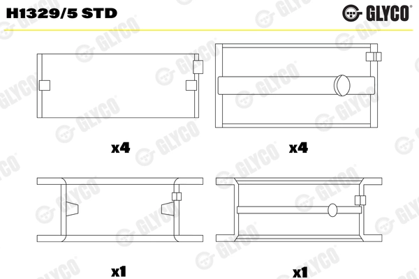 Подшипник коленвала GLYCO H1329/5 STD