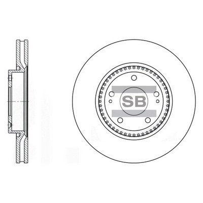 Тормозной диск передний HI-Q SD1005