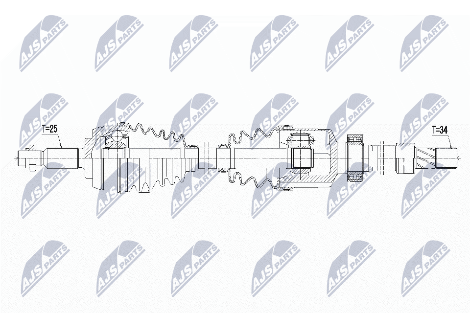 Вал полуоси (привод в сборе) captur 1.2tce NTY NPW-RE-058