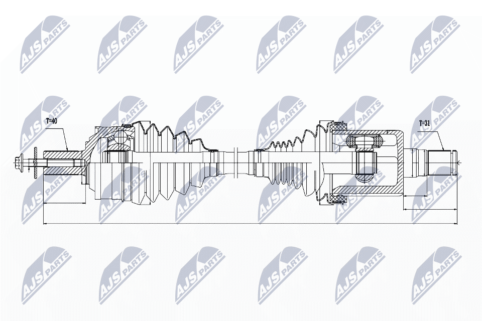 Вал полуоси (привод в сборе) d4 d5 NTY NPW-VV-021