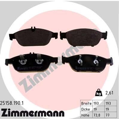 Комплект тормозных колодок дискового тормоз ZIMMERMANN 251581901