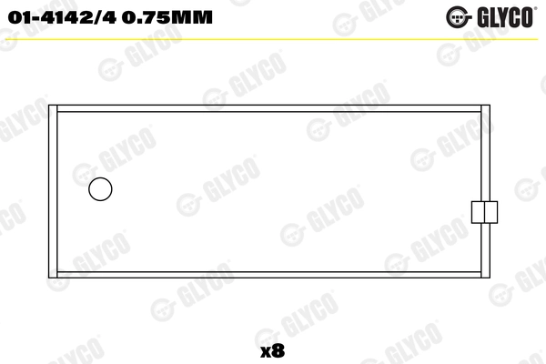 Шатунный подшипник GLYCO 01-4142/4 0.75MM