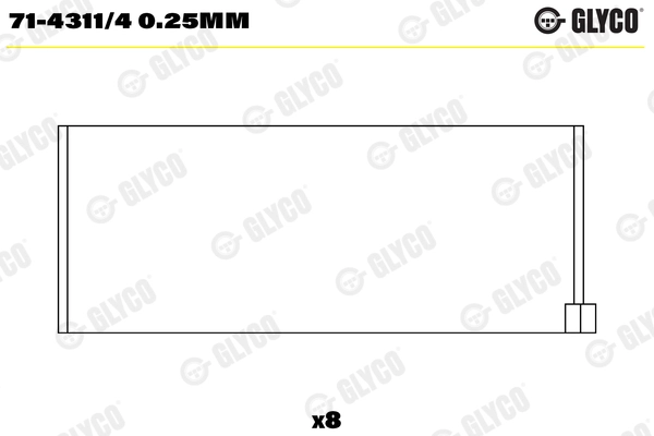 Шатунный подшипник GLYCO 71-4311/4 0.25MM
