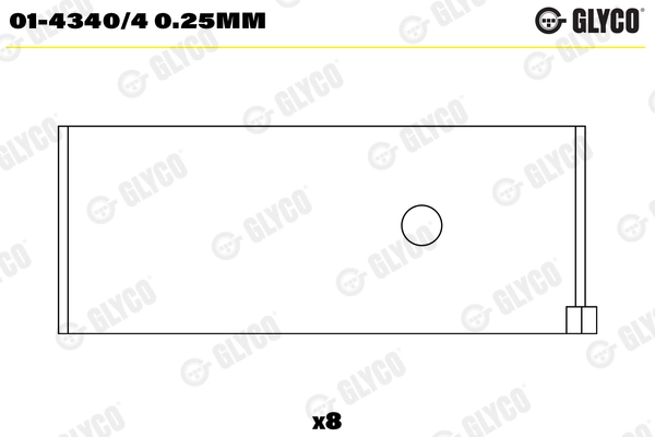 Шатунный подшипник GLYCO 01-4340/4 0.25MM
