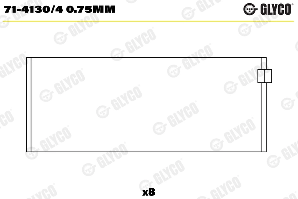 Шатунный подшипник GLYCO 71-4130/4 0.75MM
