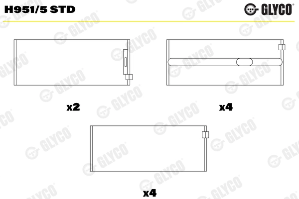 Подшипник коленвала GLYCO H951/5 STD