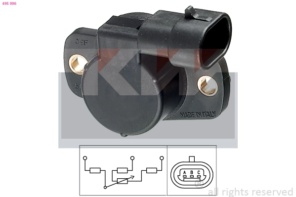 Датчик положение дроссельной заслонки made in italy - equivalent KW 495096