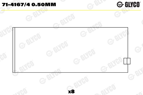 Шатунный подшипник GLYCO 71-4167/4 0.50MM