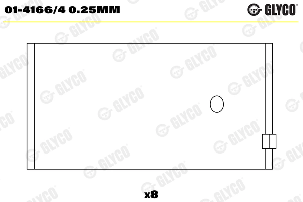 Шатунный подшипник GLYCO 01-4166/4 0.25MM