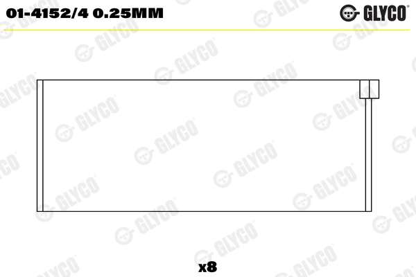 Шатунный подшипник GLYCO 01-4152/4 0.25MM