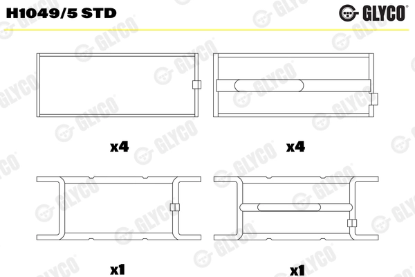 Подшипник коленвала GLYCO H1049/5 STD