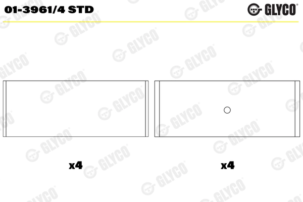 Шатунный подшипник GLYCO 01-3961/4 STD