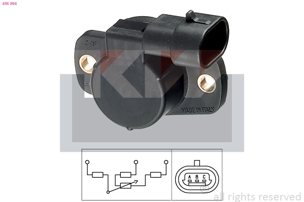 Датчик положение дроссельной заслонки made in italy - equivalent KW 495094