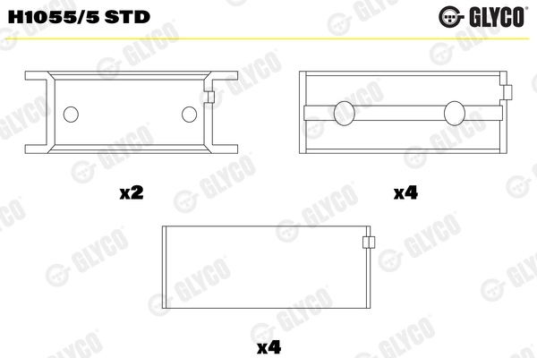 Подшипник коленвала GLYCO H1055/5 STD