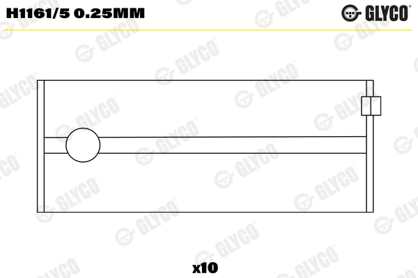 Подшипник коленвала GLYCO H1161/5 0.25MM