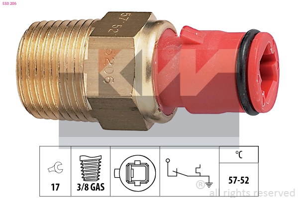 Термовыключатель вентилятора радиатора made in italy - equivalent KW 550206
