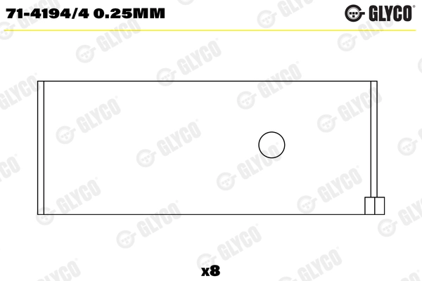 Шатунный подшипник GLYCO 71-4194/4 0.25MM