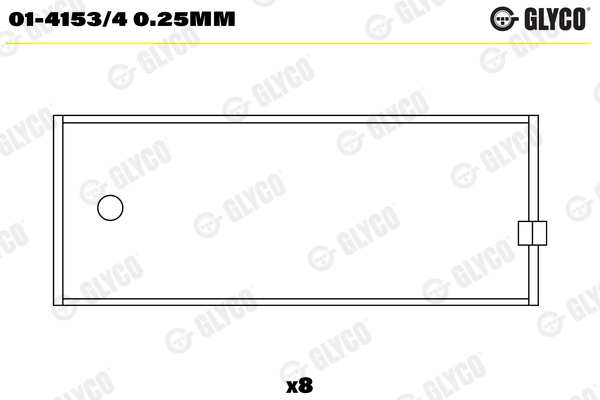 Шатунный подшипник GLYCO 01-4153/4 0.25MM