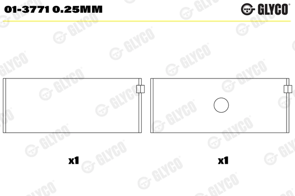 Шатунный подшипник GLYCO 01-3771 0.25MM