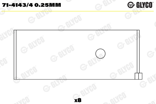 Шатунный подшипник GLYCO 71-4143/4 0.25MM