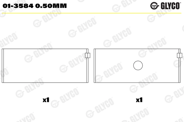 Шатунный подшипник GLYCO 01-3584 0.50MM