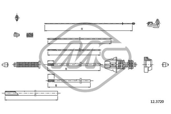 Трос ручника ive daily 50c13/c15 bus пер METALCAUCHO 81364