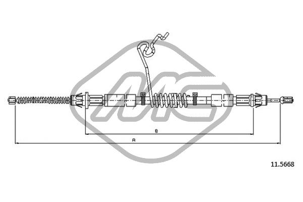 Трос ручного тормоза METALCAUCHO 81821