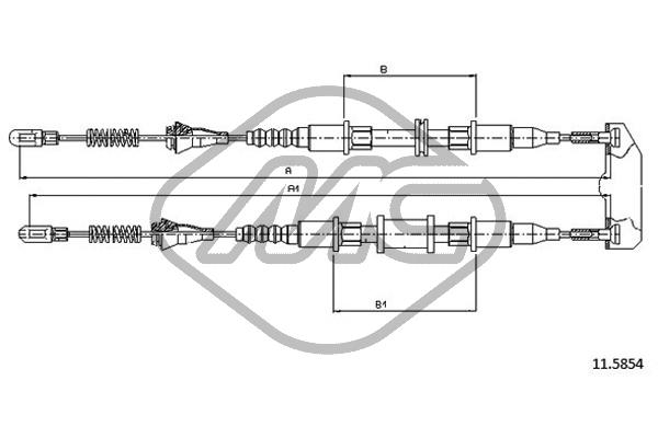 Трос ручного тормоза METALCAUCHO 82498