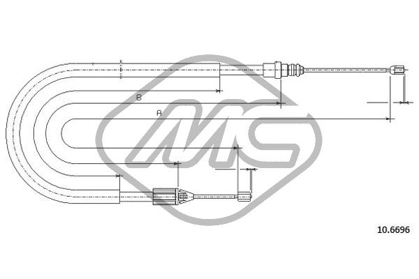 Трос ручного тормоза METALCAUCHO 83072