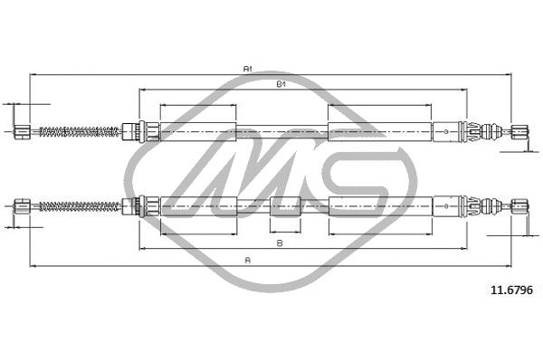 Трос ручника METALCAUCHO 83083
