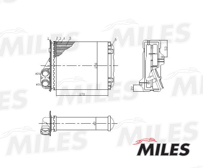 Радиатор отопителя MILES ACHM001