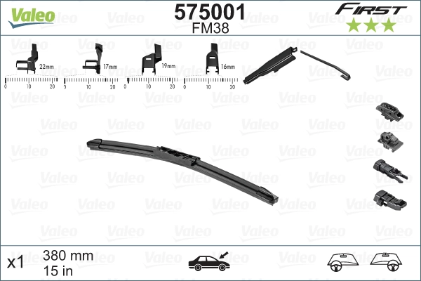 Безрамные дворники VALEO 575001