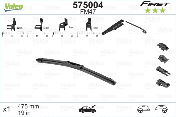 Безрамные дворники VALEO 575004