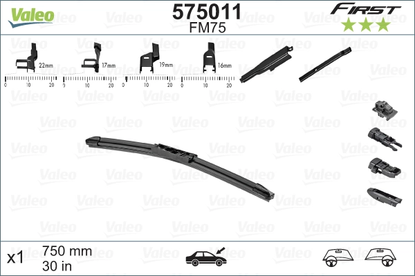 Безрамные дворники VALEO 575011
