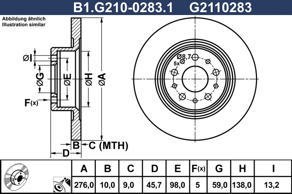 Тормозной диск GALFER B1-G210-0283-1