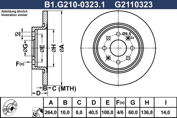 Тормозной диск GALFER B1-G210-0323-1