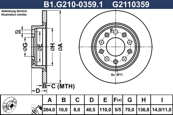 Тормозной диск GALFER B1-G210-0359-1