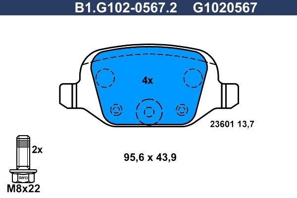 Тормозные колодки GALFER B1-G102-0567-2