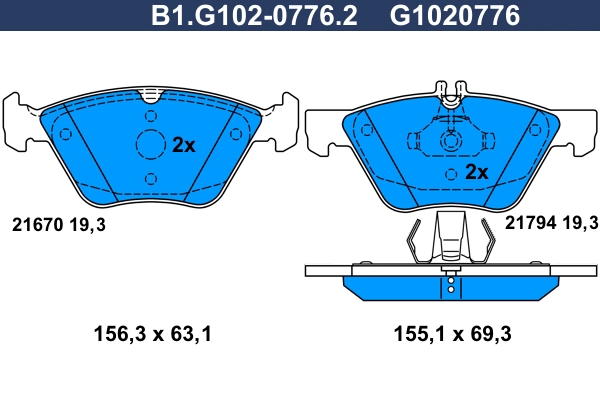 Тормозные колодки GALFER B1-G102-0776-2