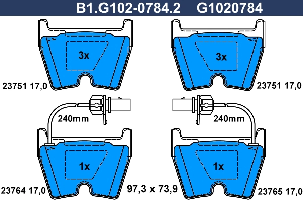 Тормозные колодки GALFER B1-G102-0784-2
