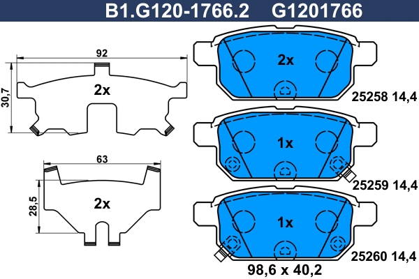 Тормозные колодки GALFER B1-G120-1766-2
