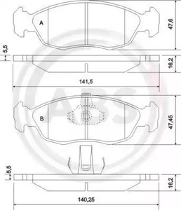 36978 A.B.S. Комплект тормозных колодок, дисковый тормоз