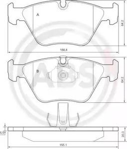 КОЛОДКИ ТОРМОЗНЫЕ A.B.S. 36998