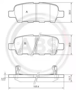 Колодки тормозные A.B.S. 37321