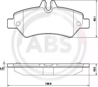 Колодки тормозные A.B.S. 37555